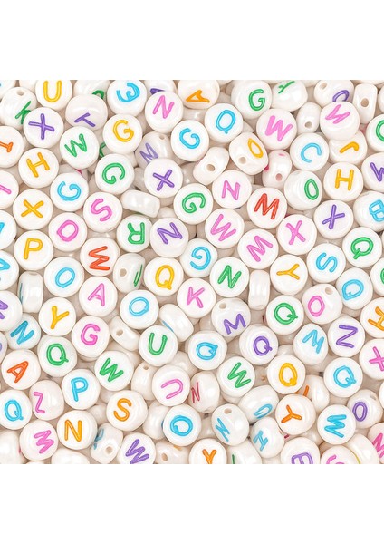 Harf Boncuk Elips Renkli Beyaz 6 mm 250 gr fiyatları