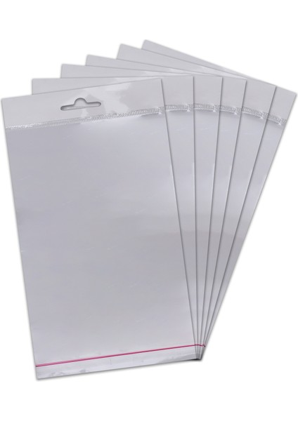 26*45 Sedefli Askılı (Askı Kısmı Beyaz) Bantlı OPP (Parlak-Şeffaf) Jelatin 100 Adet