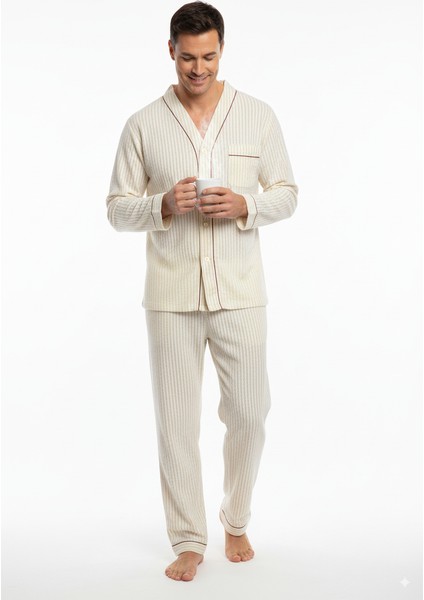 Erkek Pijama Takımı %100 Ipek Kumaş Klasik Model Cepli Rahat Tam Kalıp modelleri