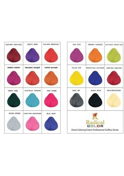 Radıcal Color Saç Boyası 250ML Gri fiyatları