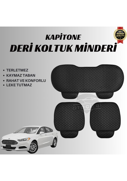 Ford Fusion Uyumlu Deri Kapitone Koltuk Minderi Koruma Kılıfı – 3’lü Set