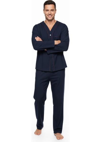 Erkek Pijama Takımı %100 Ipek Kumaş Klasik Model Cepli Rahat Tam Kalıp modelleri