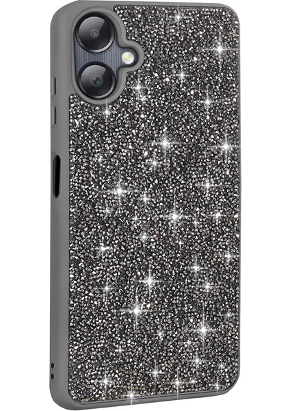 Galaxy A06 Kılıf Parlak Taşlı Tasarım Khyr Pırlanta Kapak - Gold