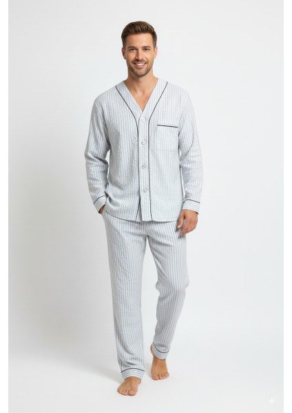 Erkek Pijama Takımı %100 Ipek Kumaş Klasik Model Cepli Rahat Tam Kalıp fiyatları