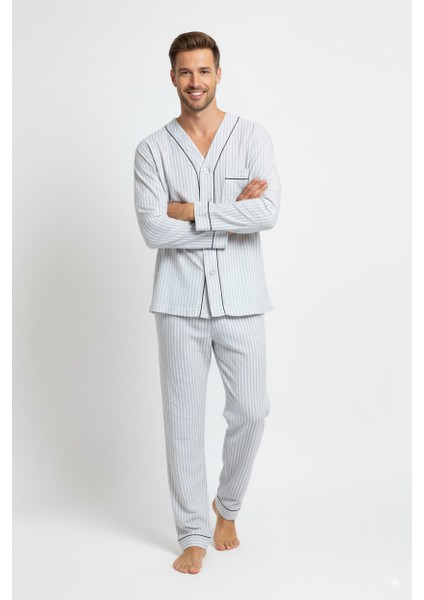 Erkek Pijama Takımı %100 Ipek Kumaş Klasik Model Cepli Rahat Tam Kalıp modelleri