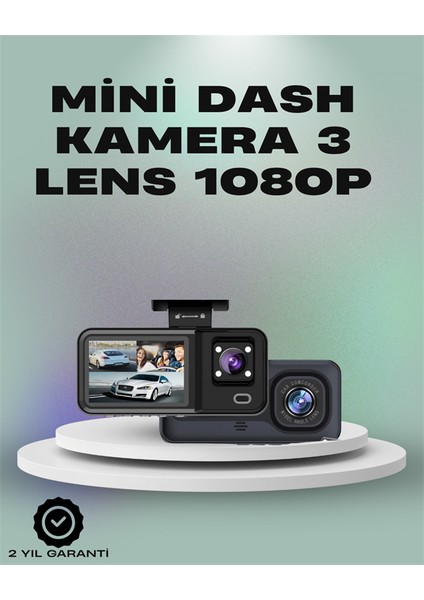 Zengezur 3 Kanallı Araç Kamerası – Full Hd 1080P Kayıt, 2” Ekran, Park Gözetimi Desteği