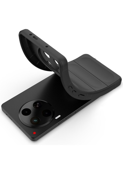 Tecno Camon 30 4g Kılıf Esnek Tpu Oyuklu Arka Yüzey Tasarımlı Khyr Etnik Silikon Kapak - Siyah modelleri