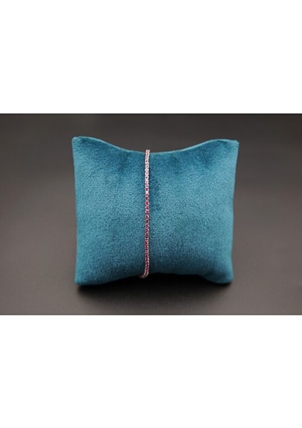 925 Ayar Gümüş Pembe Su Yolu Kadın Bileklik SB00048