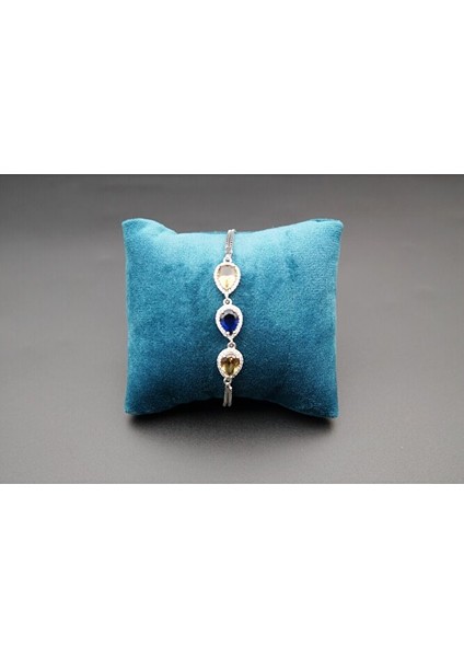 925 Ayar Gümüş 3'lü Damla Kadın Bileklik SB00046