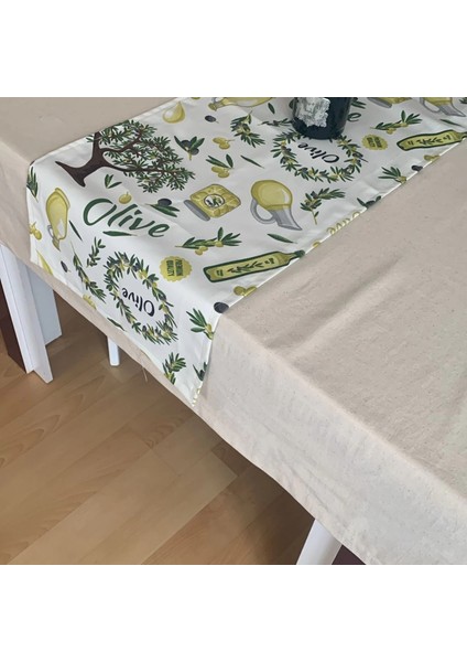 Zeytin Bahçesi, Duck Kumaş Runner, Su ve Leke Itici | Dayanıklı, Modern Tasarım 40X145 cm fiyatları