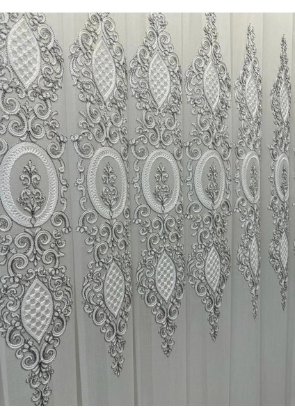 Nivemeshome Milano 4014 Gümüş Detaylı 1/3 Sık Pileli Tül Perde Apm modelleri