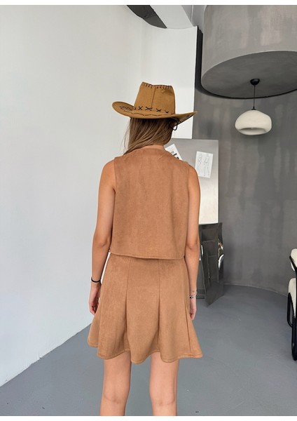 Kadın Suni Süet A Kesim Esnek Mini Etek modelleri