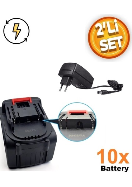 Matkap Oto Araç Yıkama Assur, Bn5, Dawreek, Haktaş, Chelikbei 10 Pilli Batarya ve Şarj Adaptör Cihazı