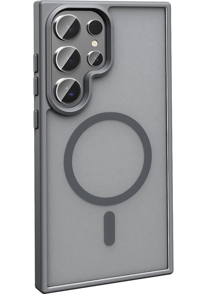 Galaxy S25 Ultra Kılıf M-Safe Şarj Özellikli Mat Arka Yüzey Tygo Sio Kapak - Derin Mor