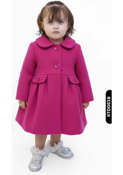Kız Çocuk Kaban 1-5 Yaş 1055 Fuşye