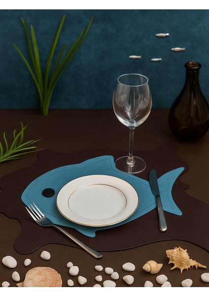 Balık Şekilli Hakiki Deri Amerikan Servis/runner – 41X32 cm 1 Adet fiyatları