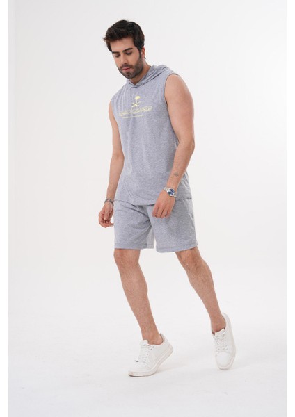 -Erkek Spor Gym 2lı Takım Baskılı Pamuklu 01