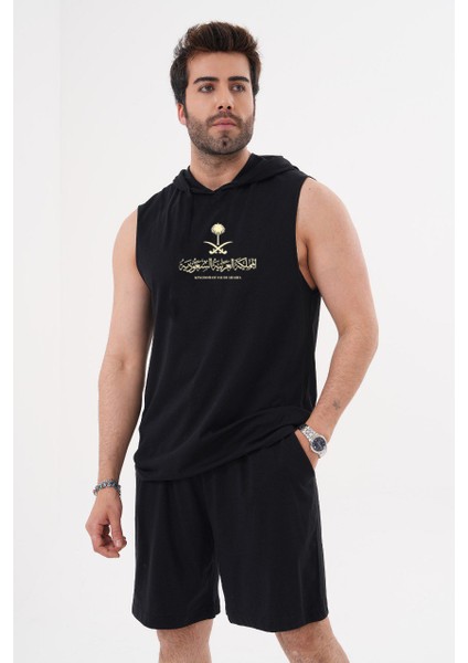 -Erkek Spor Gym 2 Lı Takım Baskılı Pamuklu 01