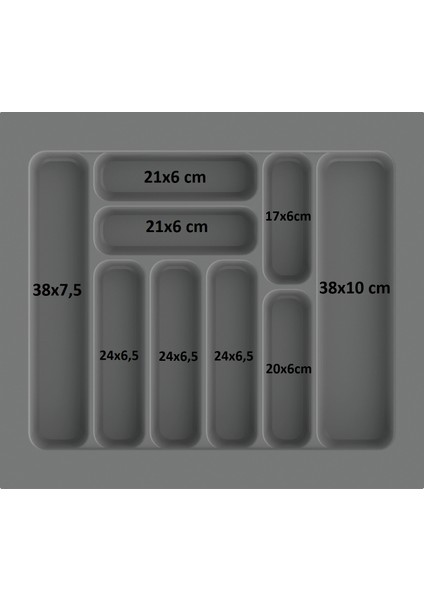Çekmece Içi Kaşıklık ve Kepçelik Düzenleyici – Antrasit 55X49 cm (49X40 cm Kadar Kesilebilir) modelleri