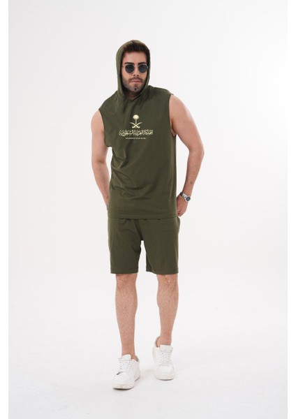 -Erkek Spor Gym 2lı Takım Baskılı Pamuklu 01