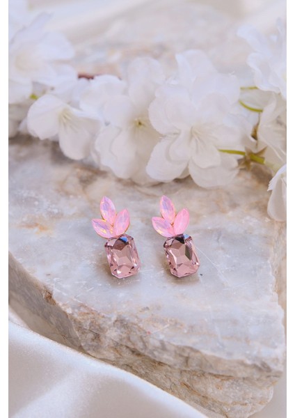 Zirkon Taşlı Pembe Ananas Çelik Küpe fiyatları