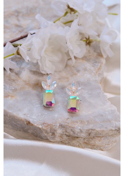 Zirkon Taşlı Renkli Ananas Çelik Küpe fiyatları