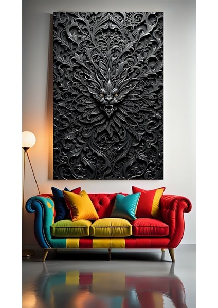 Tribal Motif V1 Ev Duvar Salon Güzellik Salonu Ofis Dükkan Dekarasyon Kanvas Tablo