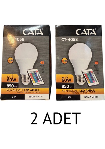 CT-4058 Kumandalı LED Ampul 9W Beyaz - 2’li Paket fiyatları