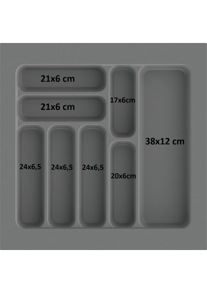 Çekmece Içi Kaşıklık ve Kepçelik Düzenleyici – Antrasit 49X49 cm (43X40 cm Kadar Kesilebilir) modelleri