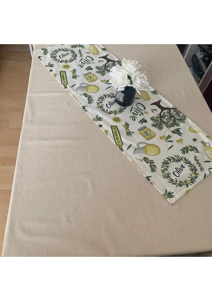 Zeytin Bahçesi, Duck Kumaş Runner, Su ve Leke Itici | Dayanıklı, Modern Tasarım 35X120 cm fırsatları