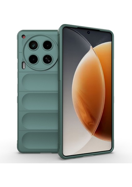 Tecno Spark 30 4g Kılıf Esnek Tpu Oyuklu Arka Yüzey Tasarımlı Tygo Etnik Silikon Kapak - Koyu Yeşil