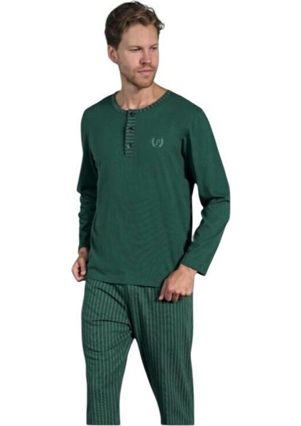 Pijadore Erkek %100 Pamuk Süprem Mevsimlik Uzun Kollu Pijama Takımı 1931