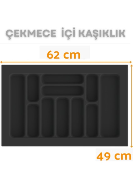 Çekmece Içi Kaşıklık ve Kepçelik Düzenleyici – Antrasit 62X49 cm (55X40 cm Kadar Kesilebilir)