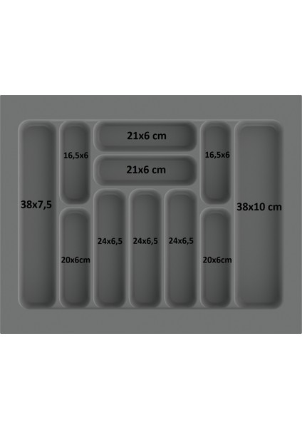 Çekmece Içi Kaşıklık ve Kepçelik Düzenleyici – Antrasit 62X49 cm (55X40 cm Kadar Kesilebilir) modelleri