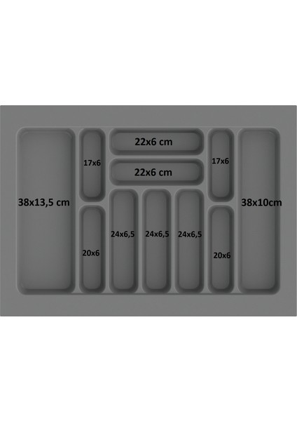 Çekmece Içi Kaşıklık ve Kepçelik Düzenleyici – Antrasit 69X49 cm (62X40 cm Kadar Kesilebilir) modelleri