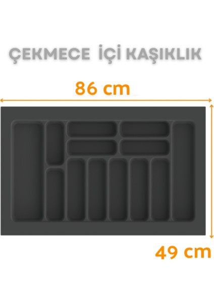 Çekmece Içi Kaşıklık ve Kepçelik Düzenleyici – Antrasit 86X49 cm (78,5X40 cm Kadar Kesilebilir)
