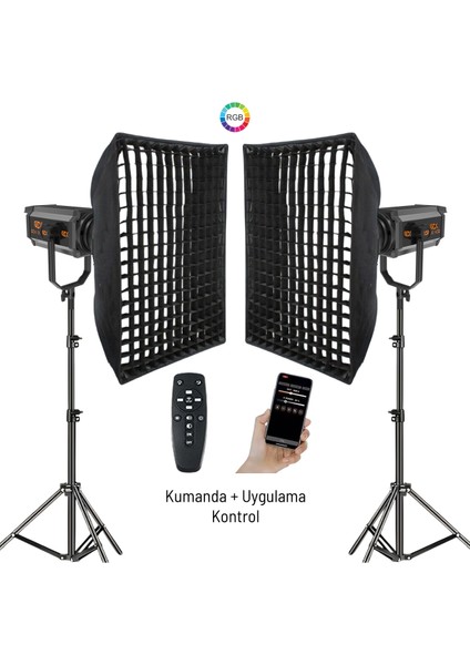 300 Rgb Iıı Profesyonel Ikili Fotoğrafçılık ve Video Renkli Dolgu Işığı Seti fırsatları