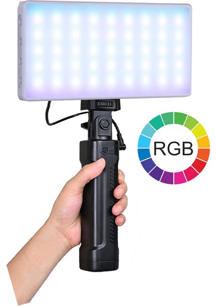 CF-135 Iı Rgb Mini 10W Işık + El Tipi Powerbank Tripod Batarya
