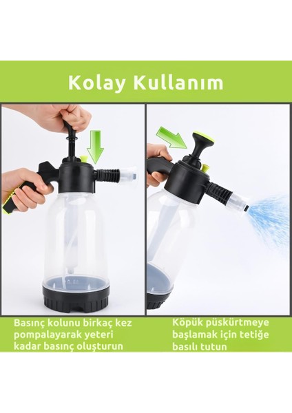 Bear Force Köpük Yapıcı Pompa 2 Litre Köpük Pompası Basınçlı El Pompası Araç Yıkama Şeffaf Oto Bakım fiyatları