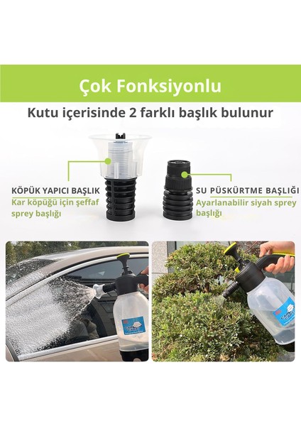 Bear Force Köpük Yapıcı Pompa 2 Litre Köpük Pompası Basınçlı El Pompası Araç Yıkama Şeffaf Oto Bakım modelleri