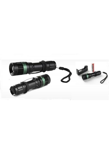 Style 500 Lumen 600 Metre Işık Uzantılı Zoomlu Şarjlı El Feneri 6109
