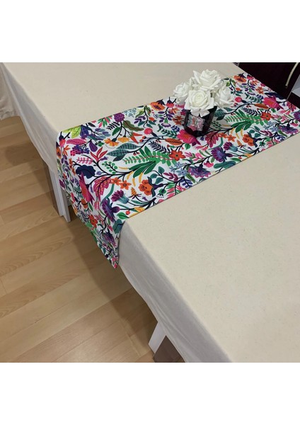 Çiçek Bahçesi Desenli Runner, Yüksek Kaliteli Dijital Baskılı Runner, Dayanıklı, Modern Tasarım 40X110 cm fiyatları