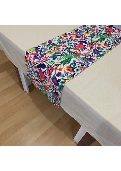 Çiçek Bahçesi Desenli Runner, Yüksek Kaliteli Dijital Baskılı Runner, Dayanıklı, Modern Tasarım 40X110 cm modelleri