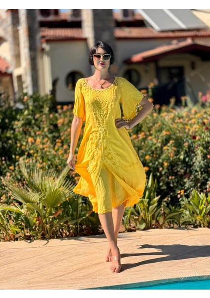 VL1420 Hürrem Vual Elbise Sarı modelleri