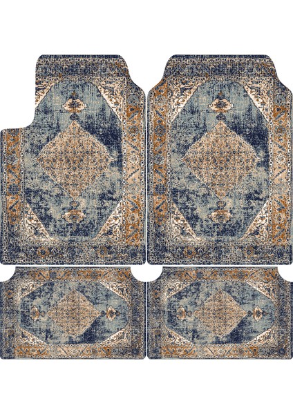 Şık ve Otantik Halı Desenli Araba Paspası – 4’lü Set