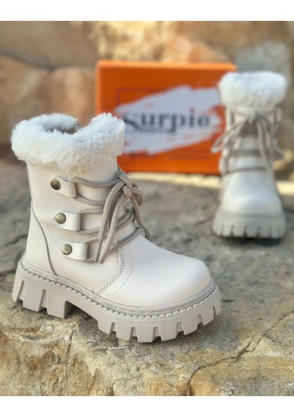 Kız Çocuk Hafif Yumuşak Fermuarlı Kaymaz Taban Çocuk Bot