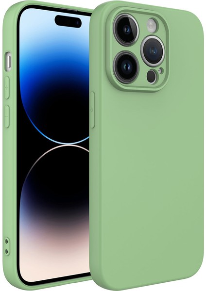 Apple iPhone 14 Pro Kılıf Lckc Kamera Korumalı Mara Laaakan Kapak-Açık Yeşil
