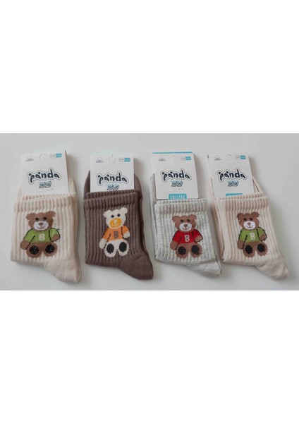 Panda 99 Ayıcık Desenli Renkli Kolej Çorap – Unisex – 36/40 Numara modelleri