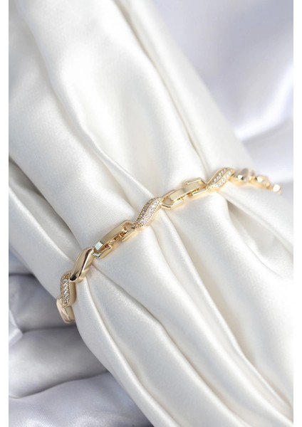 Bfs Pirinç Gold Renk Zirkon Taşlı Sarmal Model Kadın Bileklik fiyatları