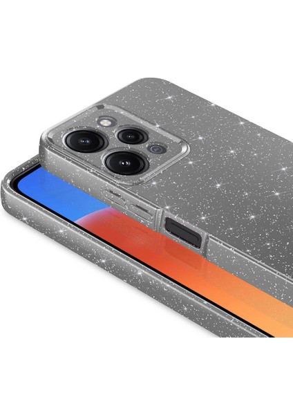 Xiaomi Redmi 12 Kılıf Kamera Korumalı Simli Lüks Khyr Koton Kapak-Turuncu fırsatları